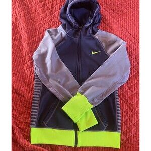 Nike Ladies Therma-FIT Full-Zip Fleece Hoodie Purple Green Size Small
